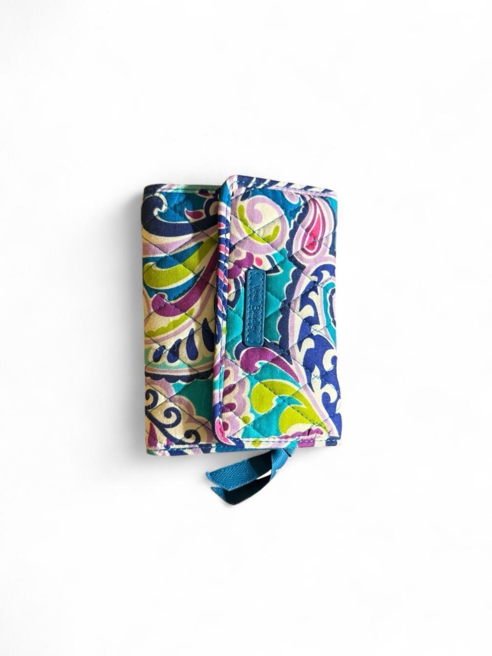 Colorful Quilted Wallet - Multicolor Floral Paisley